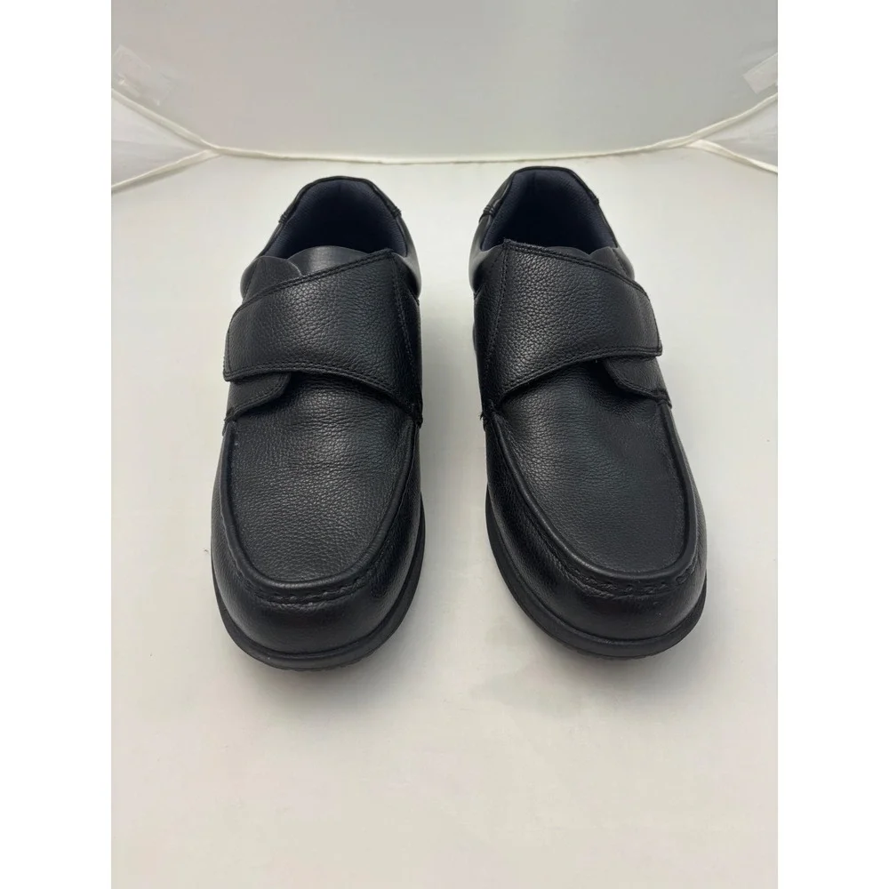 Nunn Bush Mens 84814-007 Black Leather Comfort Gel Strap Loafers 10.5 XW